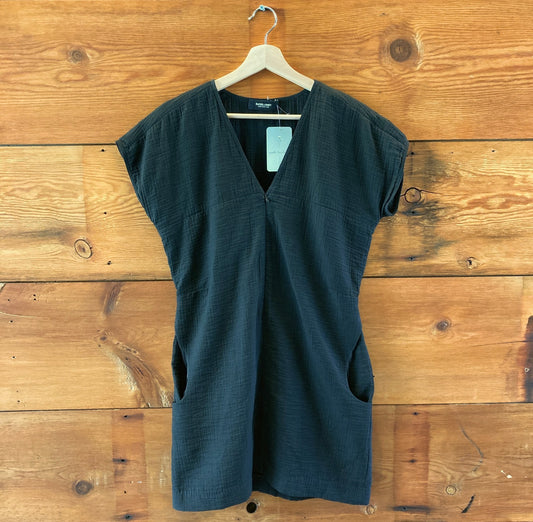 Rachel Comey Black Zip Front V Neck Cap Sleeve Shift Dress - Size 4 - 0504AK