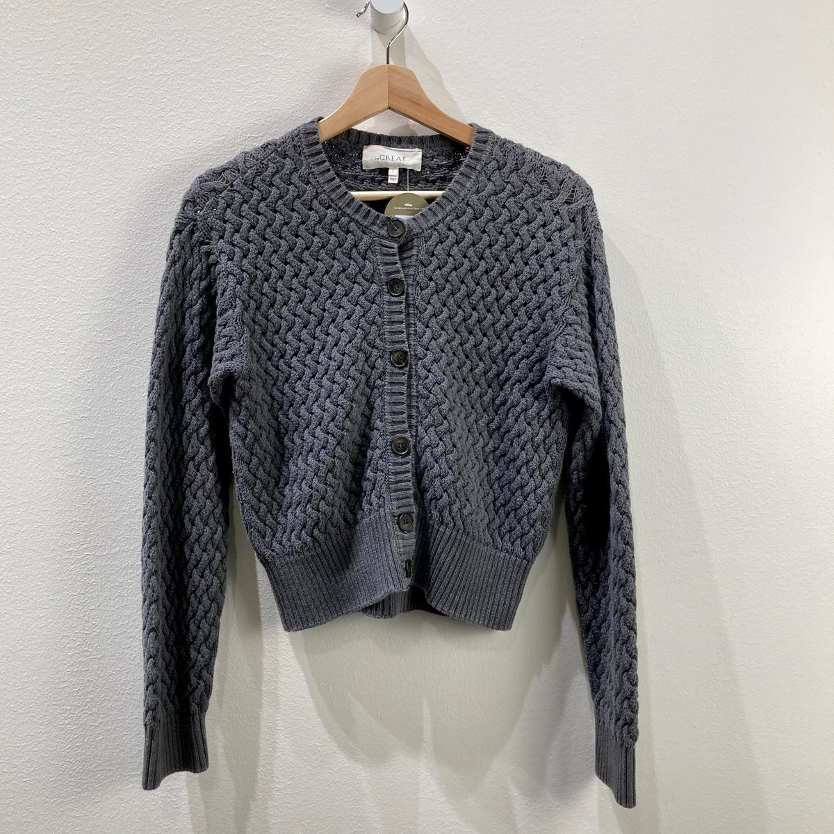 The Great Gray Button Up Basketweave Cardigan Sweater - Size 1 / S - 0721DK