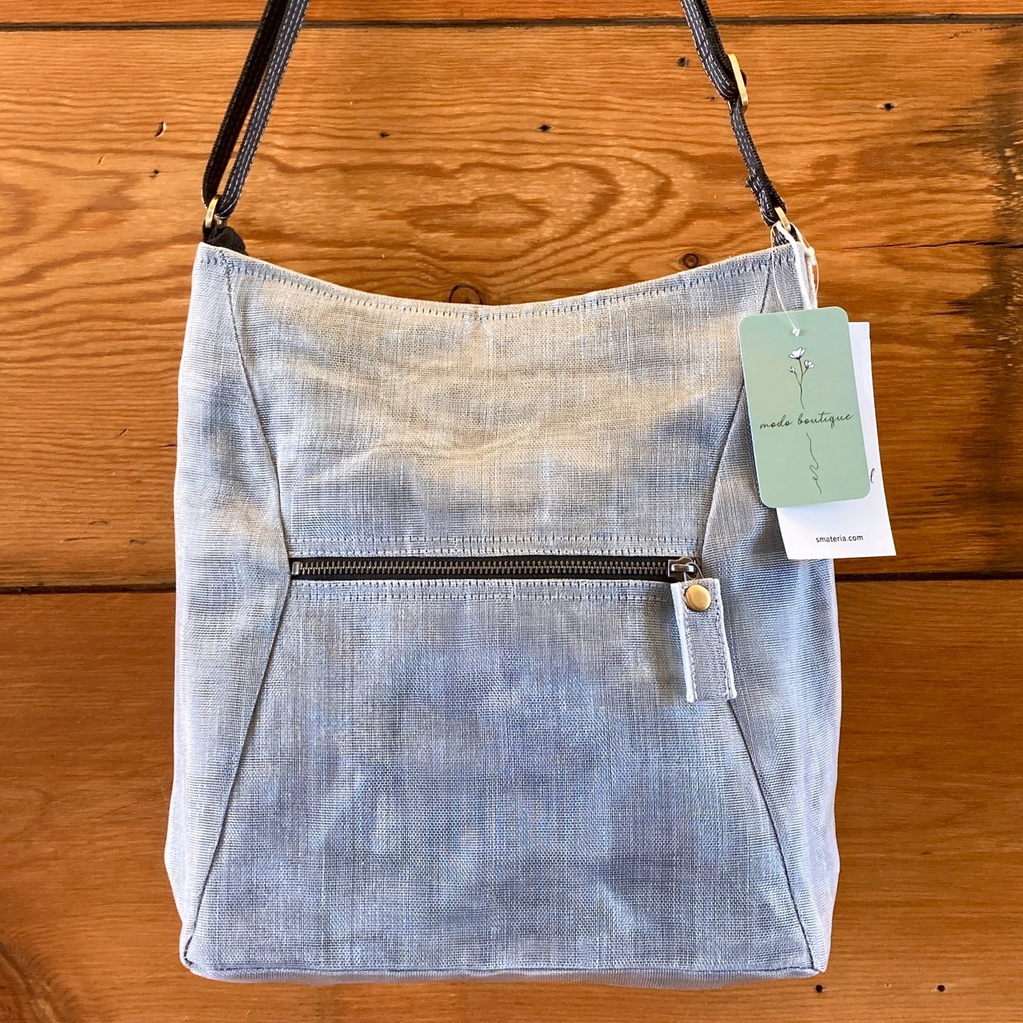 Smateria Silver Gray Repurposed Industrial Net NEW Scout Bag - 0428LR