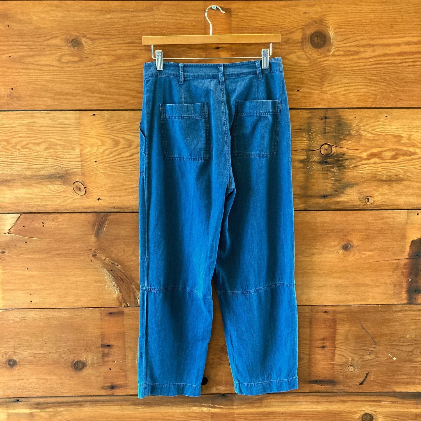 Bibico Indigo Textured Denim Margate Relaxed Trousers Pants - Size S - 0223LA