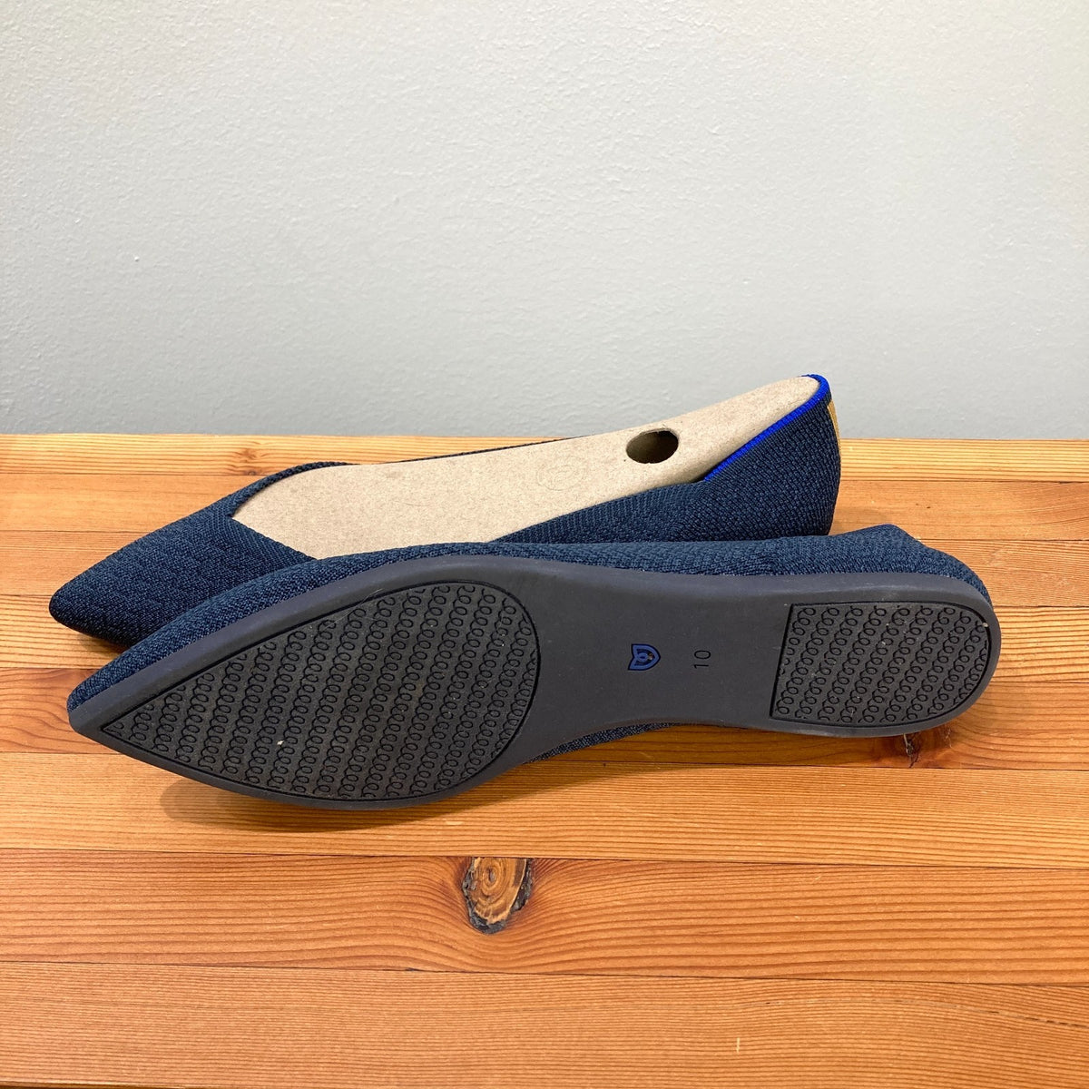 Rothy's Navy Herringbone Pointed III Flats Shoes - Sz 10 - NEW w/ Box - 0103JM
