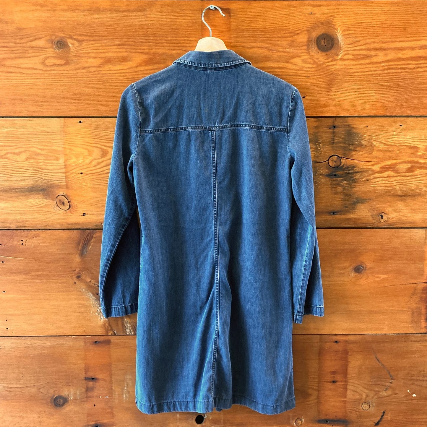 Eileen Fisher Long Sleeve Button Front Denim Shirt Dress - Size M - 0121CE