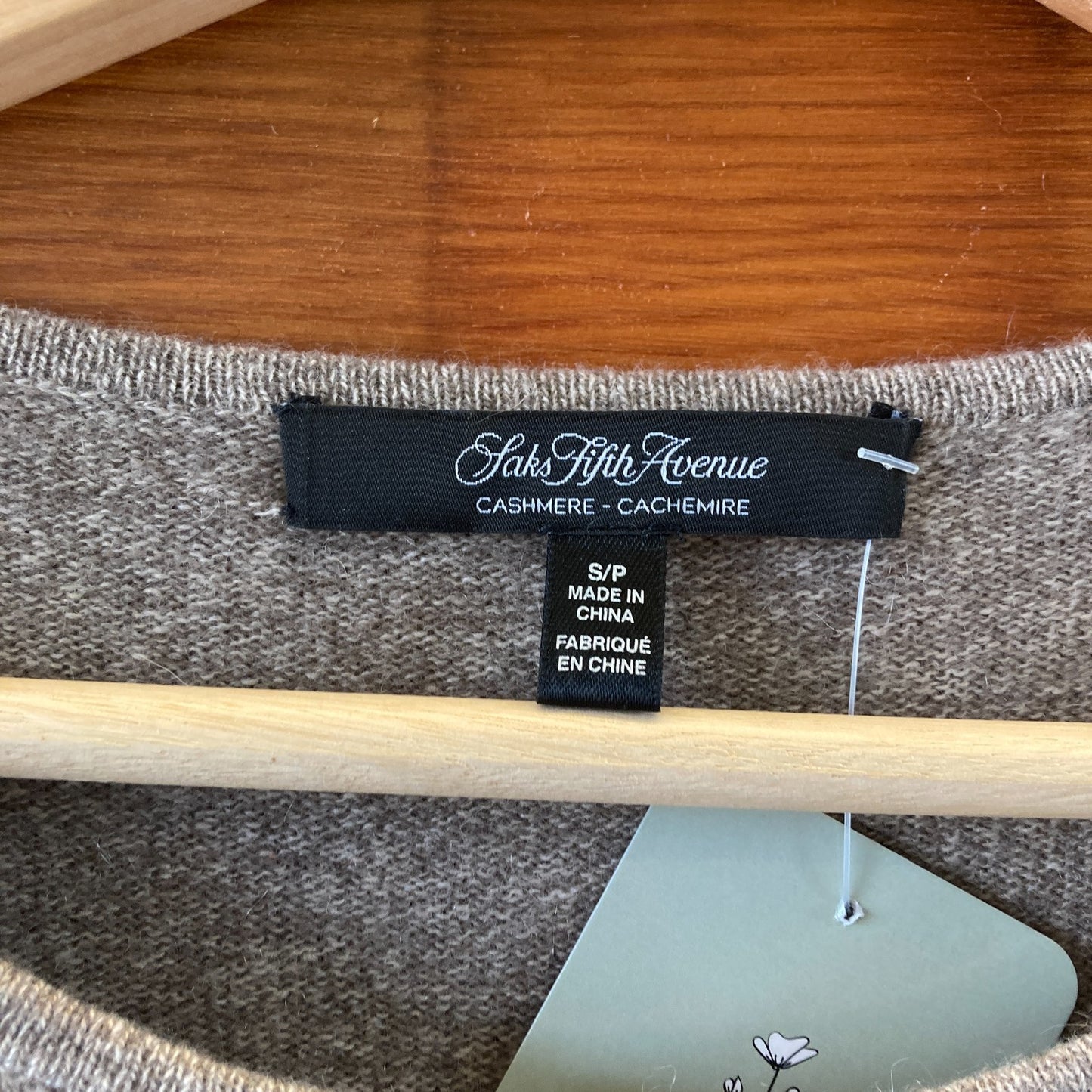 Saks Fifth Avenue Heather Brown 100% Cashmere Womens Sweater - Size S - 0606RO