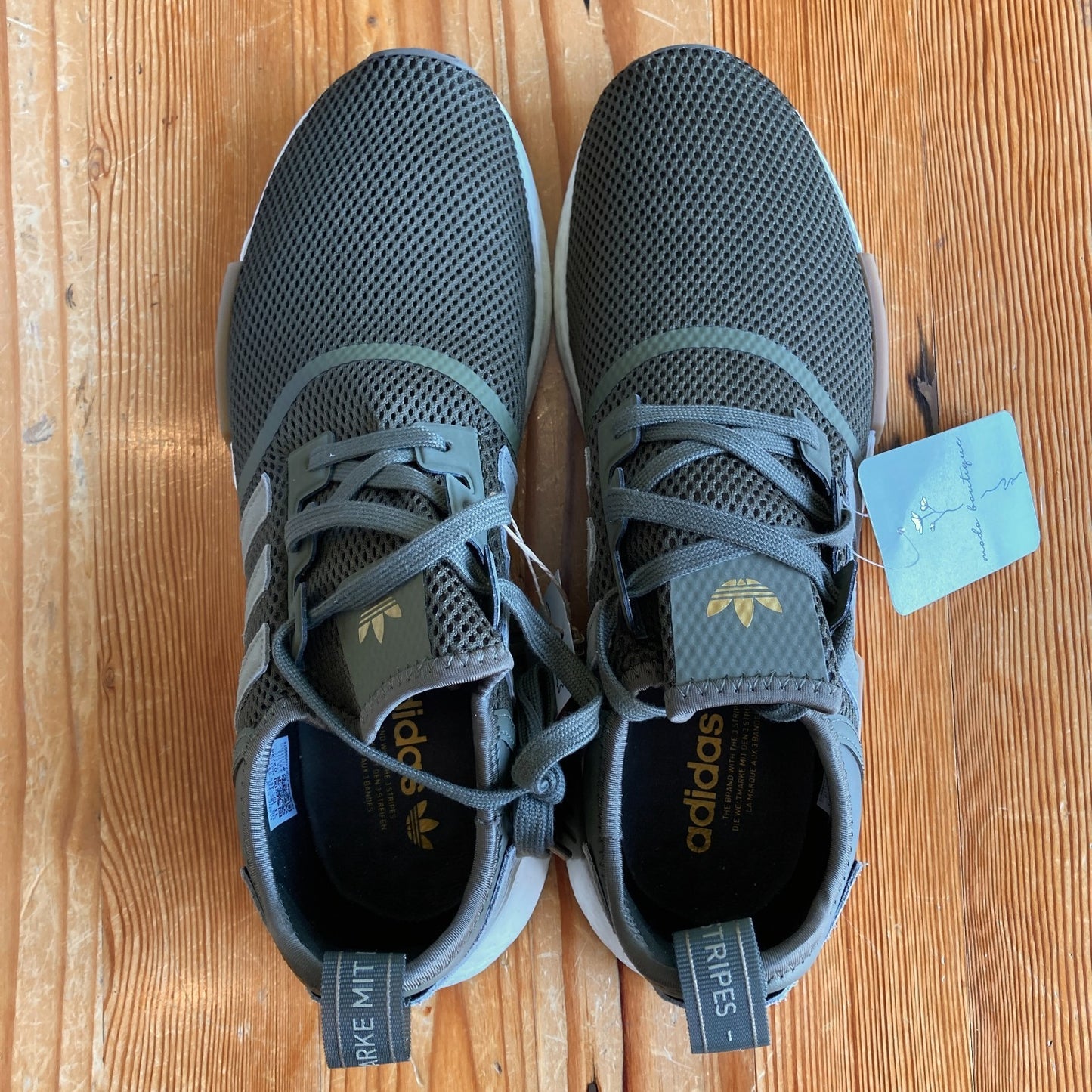 Adidas Mens Olive Striped NMD_R1 Shoes - Size 11 - NEW w/ Box - 1206HP