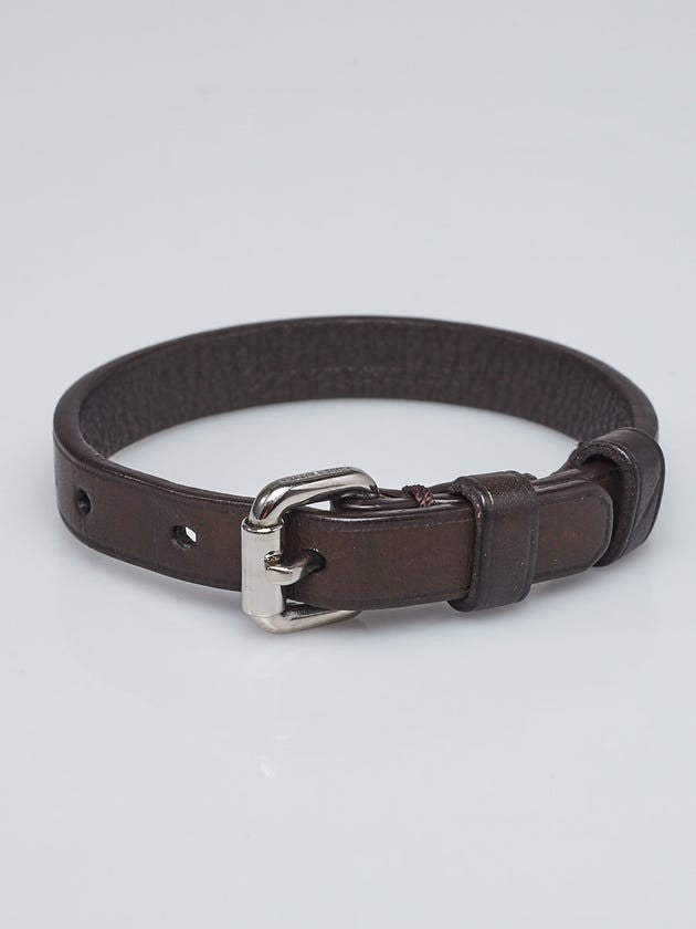 Louis Vuitton $225 Brown Calf Leather Stamp It Bracelet w/ Box - 0209SB