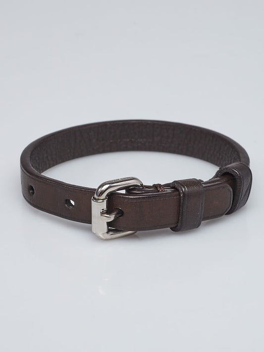Louis Vuitton $225 Brown Calf Leather Stamp It Bracelet w/ Box - 0209SB