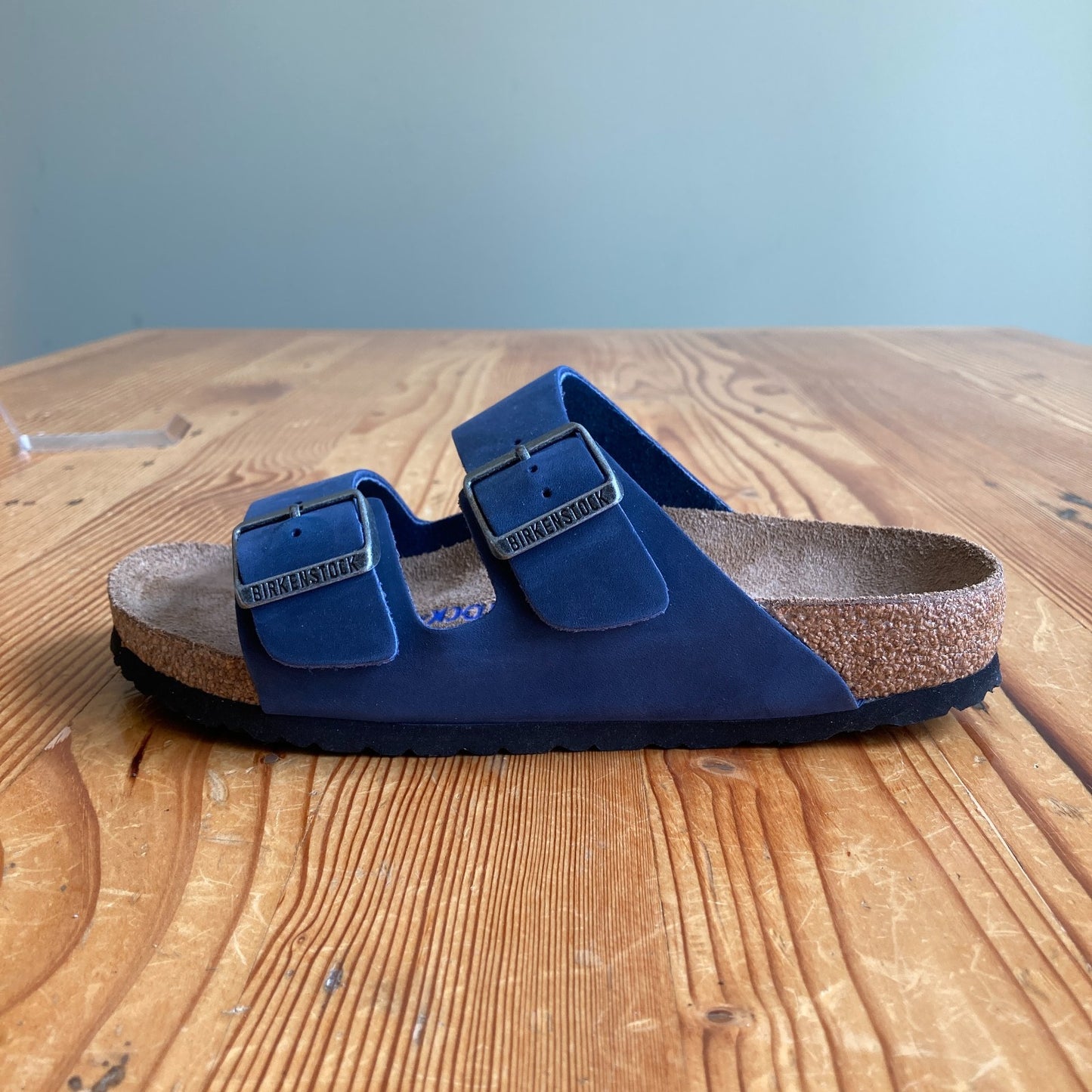 Birkenstock Blue Nubuck Leather Arizona Sandals Shoes - Size 38 w/ Box - 0514AK