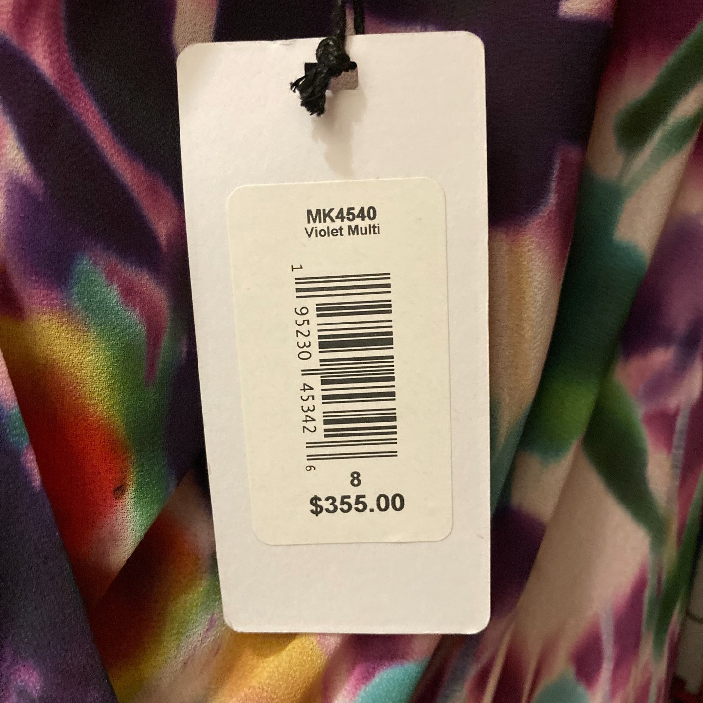One33 Social $355 Purple Patterned Ruched Cocktail Dress - Size 8 - NEW - 1029SB