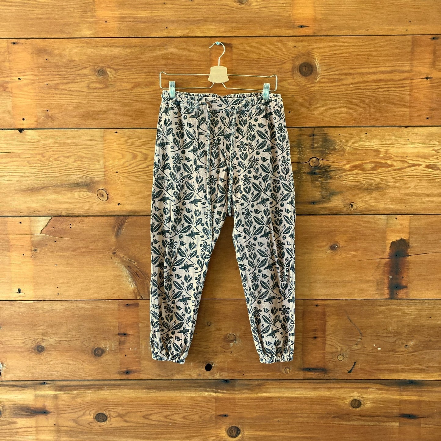 Po-Em Tan Black Block Print Deck Pull-On Elastic Waist Pants - Size XS - 0517DS