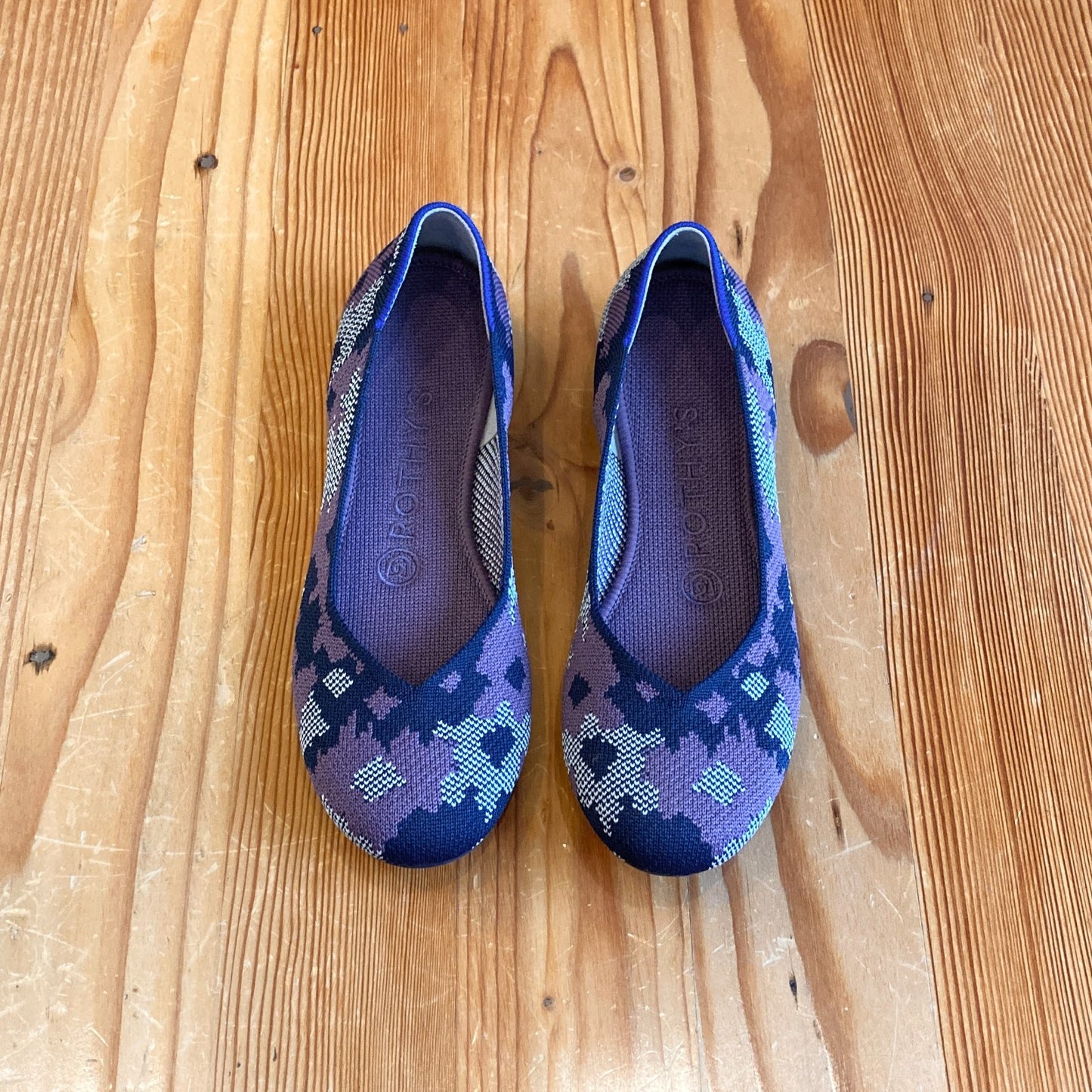 6 - Rothy's Violet Botanicamo Purple Camo The Flat Ballet Shoes 1107MJ