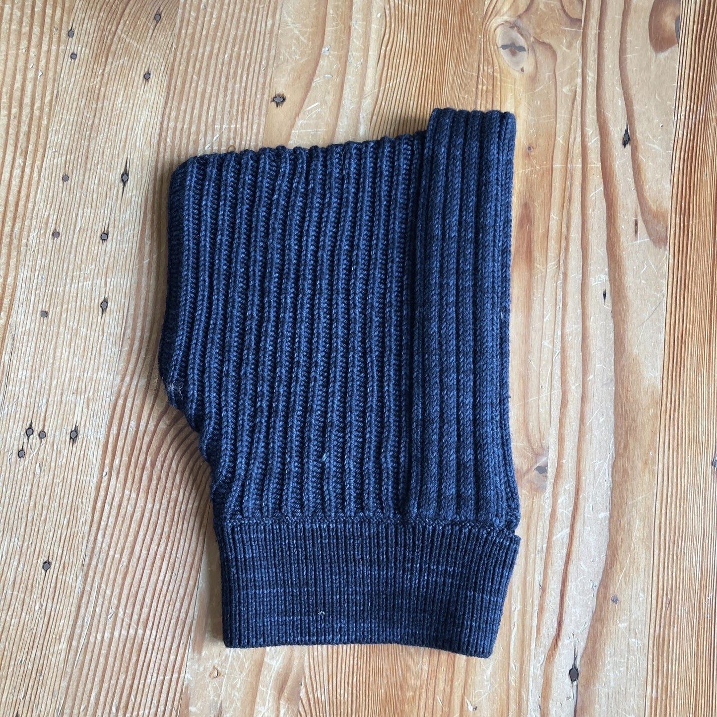 O/S - Misha & Puff Dark Blue 100% Merino Wool Fisherman Hood 0312IG