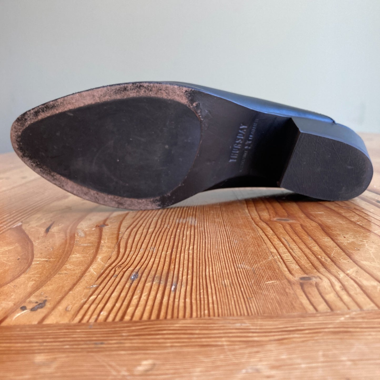 Thursday Boot Co. Black Breeze Leather 2" Heel Mules Shoes - Size 8.5 - 1011SC