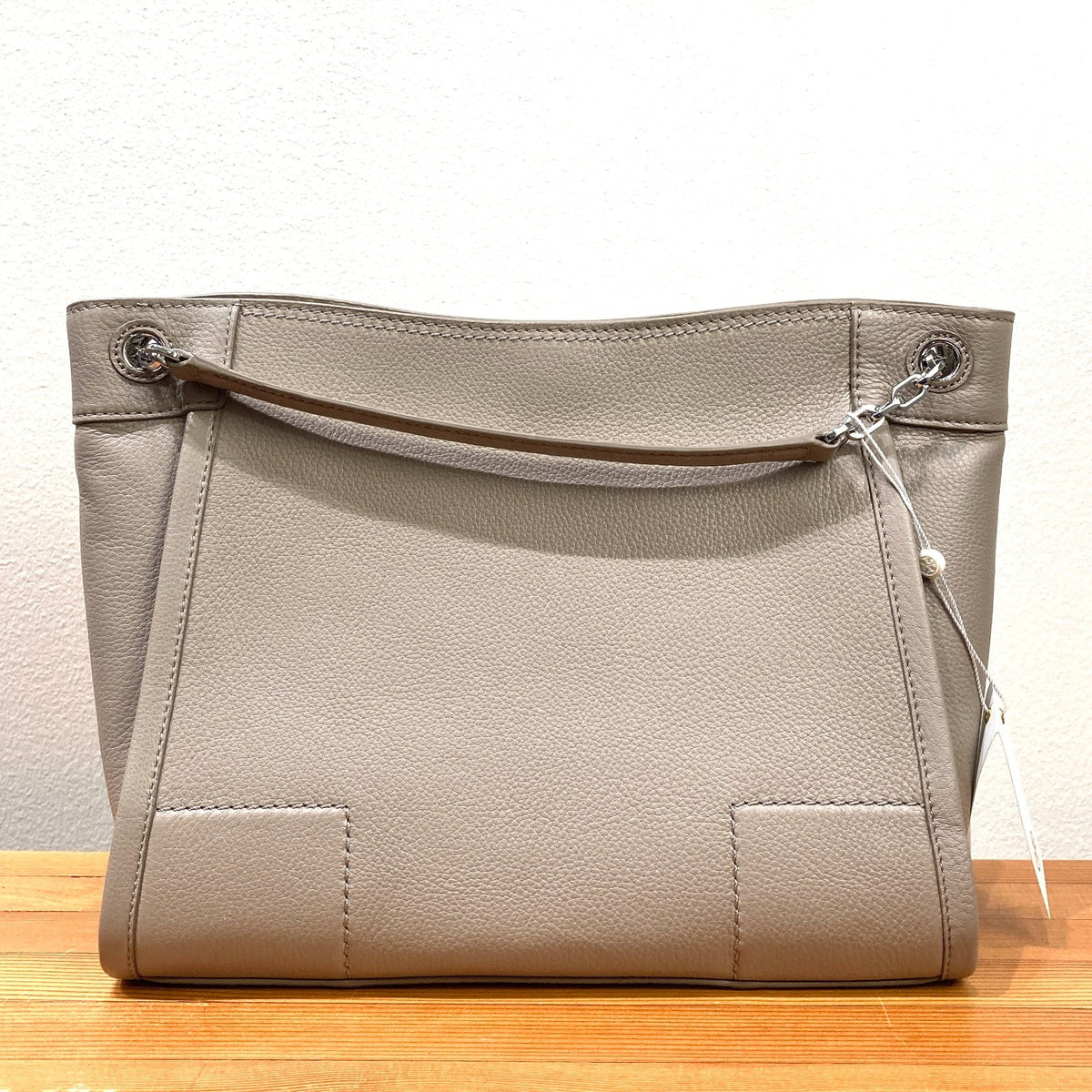 Tory Burch $475 French Gray Britten Satchel Purse Bag NEW - 1017SC