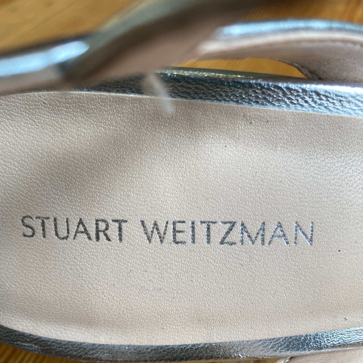 Stuart Weitzman Silver Leather Strappy Heels Sandals Shoes - Size 9 - 0617MV