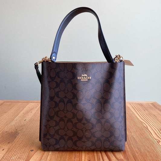 Coach Brown 1941 Red Signature Canvas Mollie Bucket Bag - 0311AY