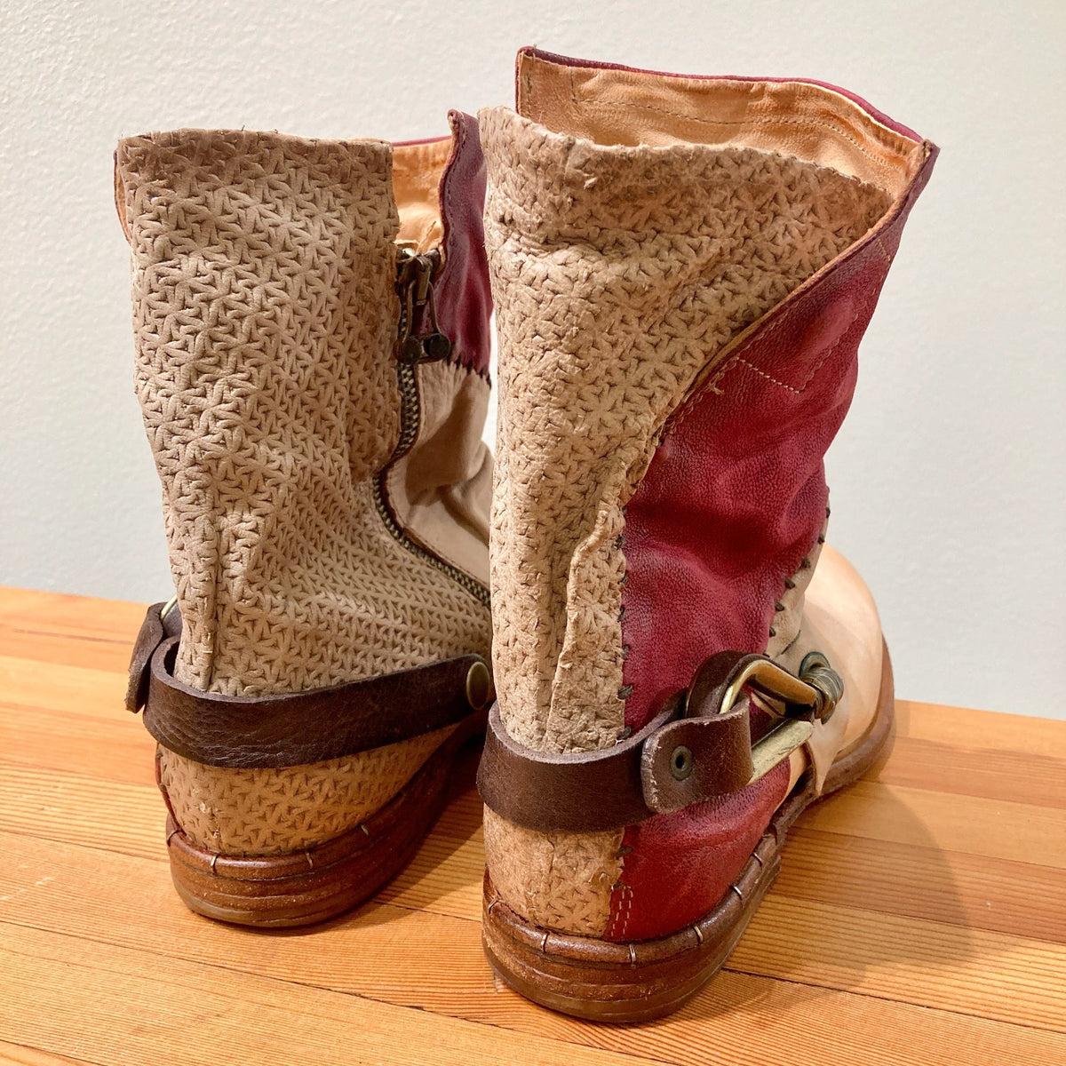 A.S.98 Patchwork Leather Airstep Festival Ankle Boots - Sz 39/8.5 - NEW - 1122CT