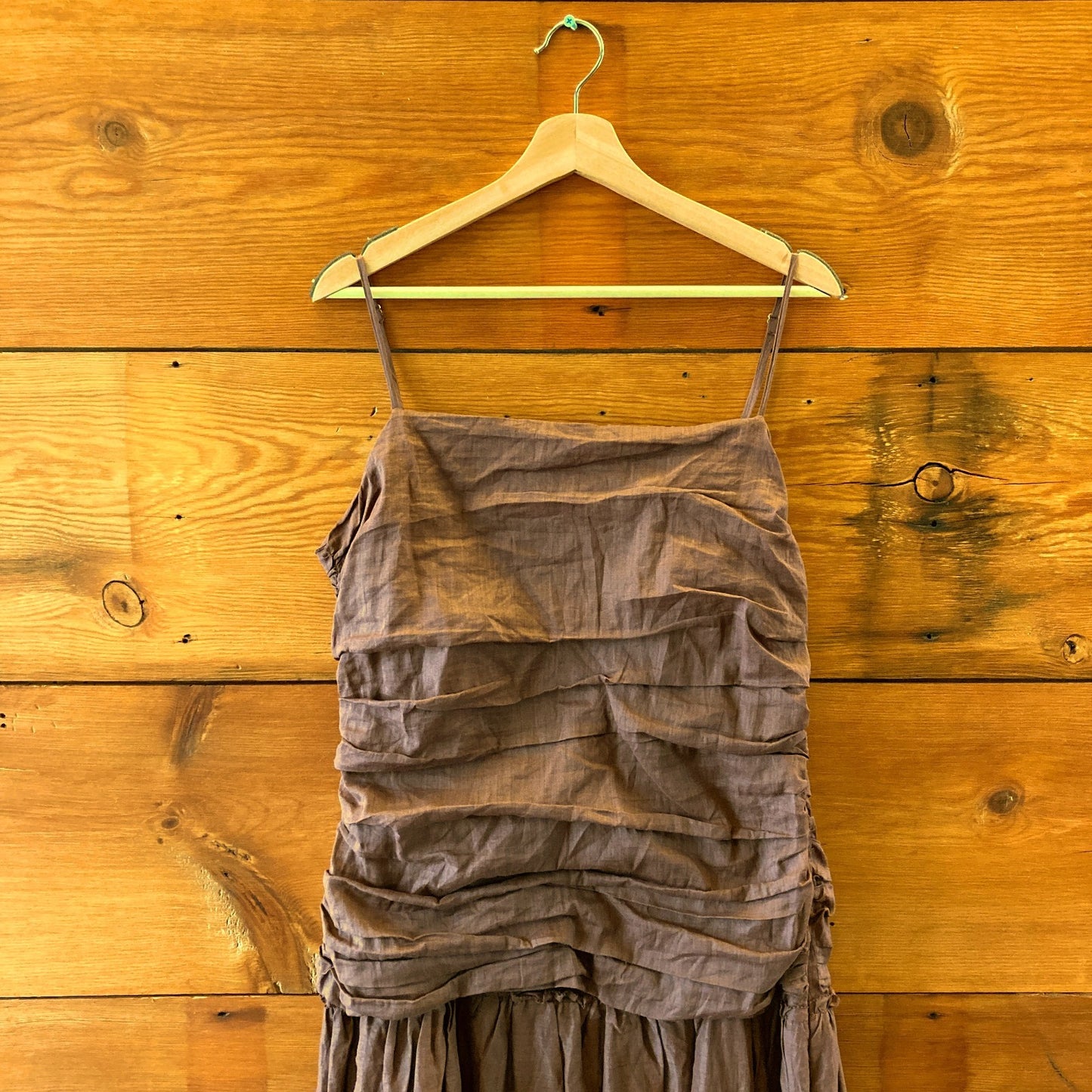 La Maise x Anthropologie NEW Brown Gathered Drop Waist Dress - Size XL - 0610MB