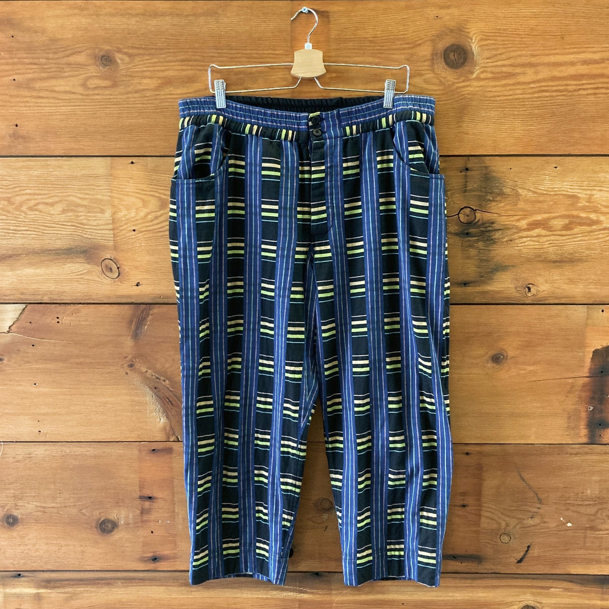 Ace & Jig Black Blue Plaid Woven Fabric Pants - Size XL - 1103ES