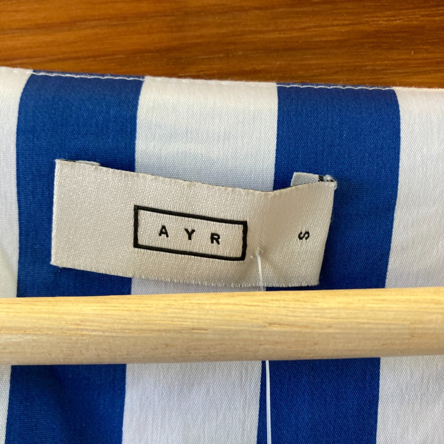 AYR AYR Marais Blue White Stripe Extra Extra Puff Sleeve Dress - Sz S - 0705SG