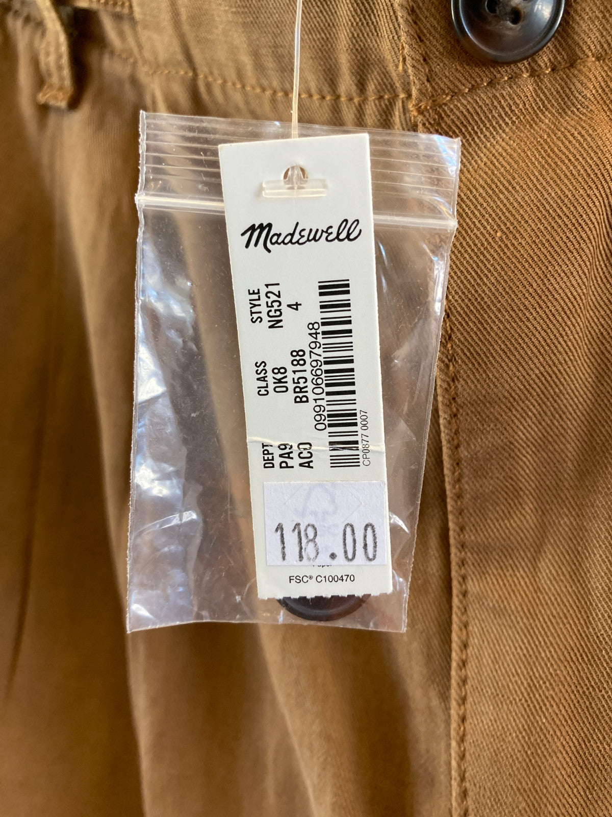 Madewell NEW Brown Harlow Drapey Twill Wide-Leg Pants - Size 4 - 0623KR
