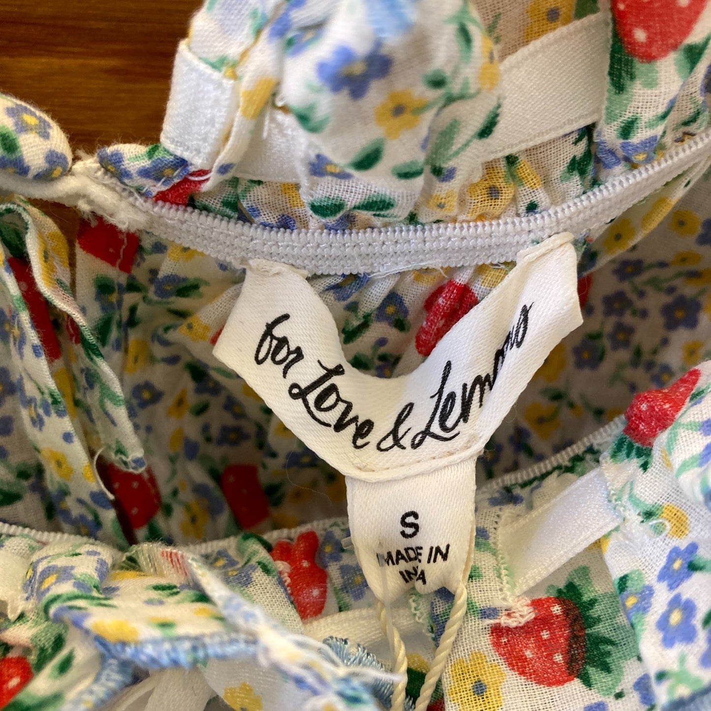 For Love & Lemons Floral Strawberry Print NEW Kiss Dress - Size S - 0313SH