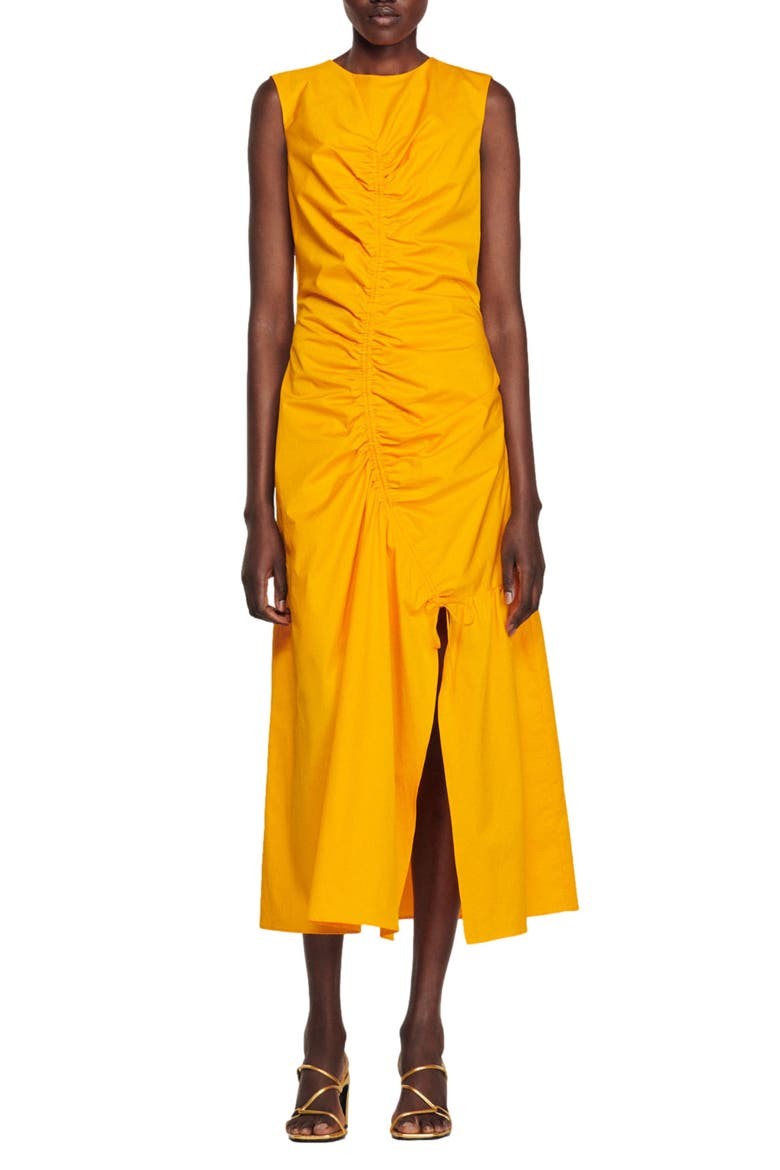 Sandro NEW $445 Acid Orange Sleeveless Rosie Midi Dress - Size 38 / S - 1016LD