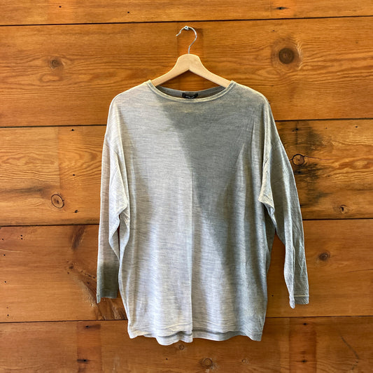 Pas de Calais Heather Gray Lightweight Wool Sweater - Size 36 / M - 1107KK