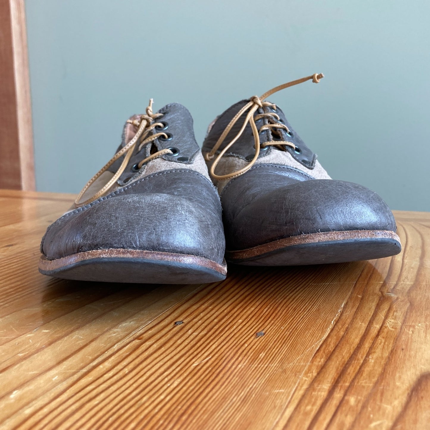 41 / 11 - Cydwoq Brown Two Tone Handmade Leather Loafers Shoes 0628AC
