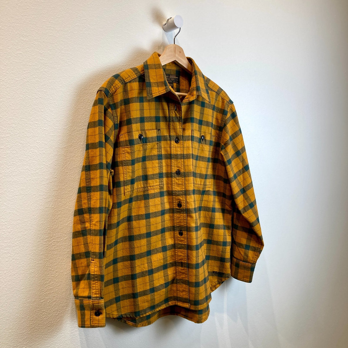 Filson Rust Orange Plaid Flannel Cotton Button Up Shirt Top - Size M - 1020HB