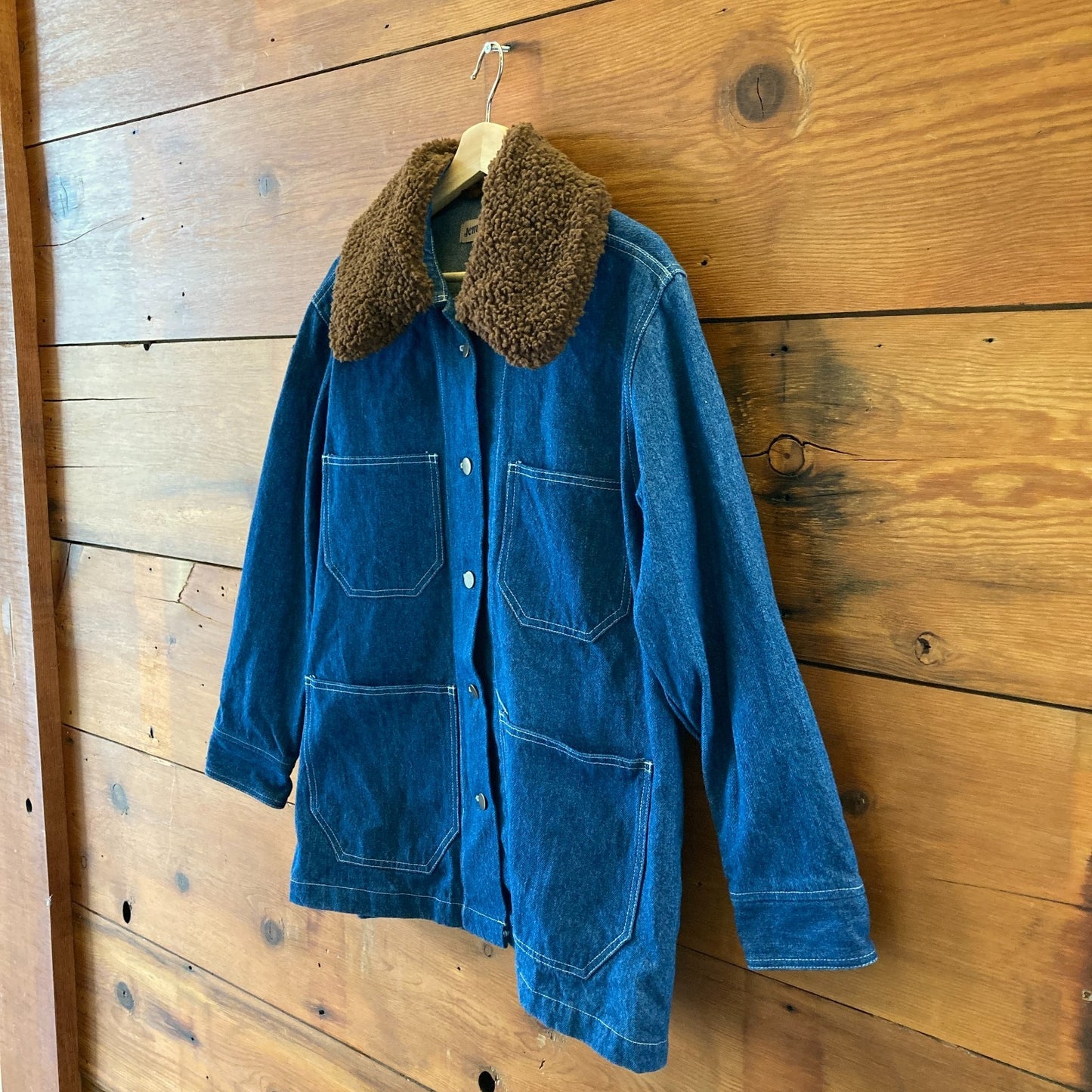 Jem! Made in Los Angeles Denim Chore Coat w/ Shearling Collar - Size S - 0312IG
