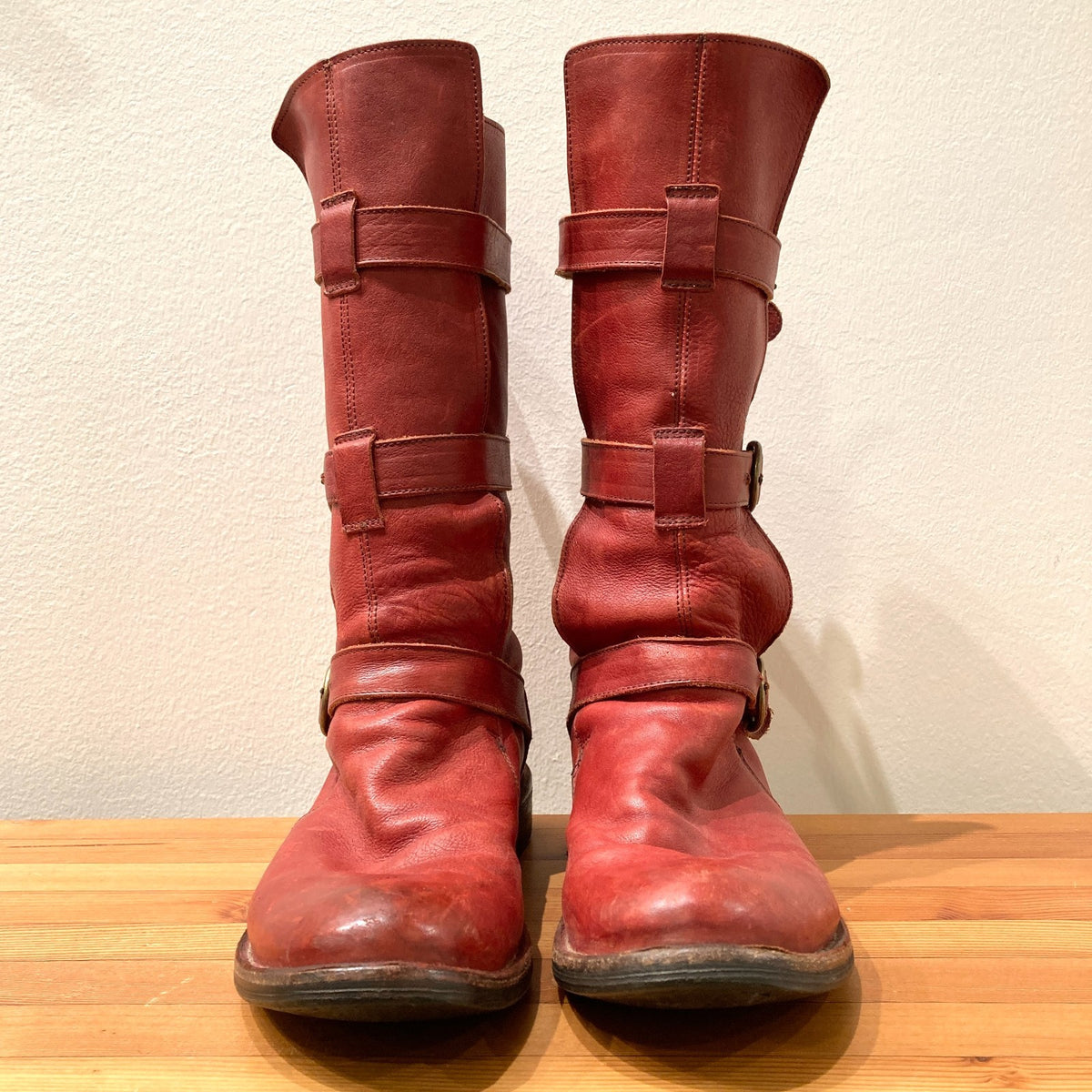 Fiorentini & Baker Red Leather 3 Buckle Eternity Boots - Size 41 / 11 - 0916KL