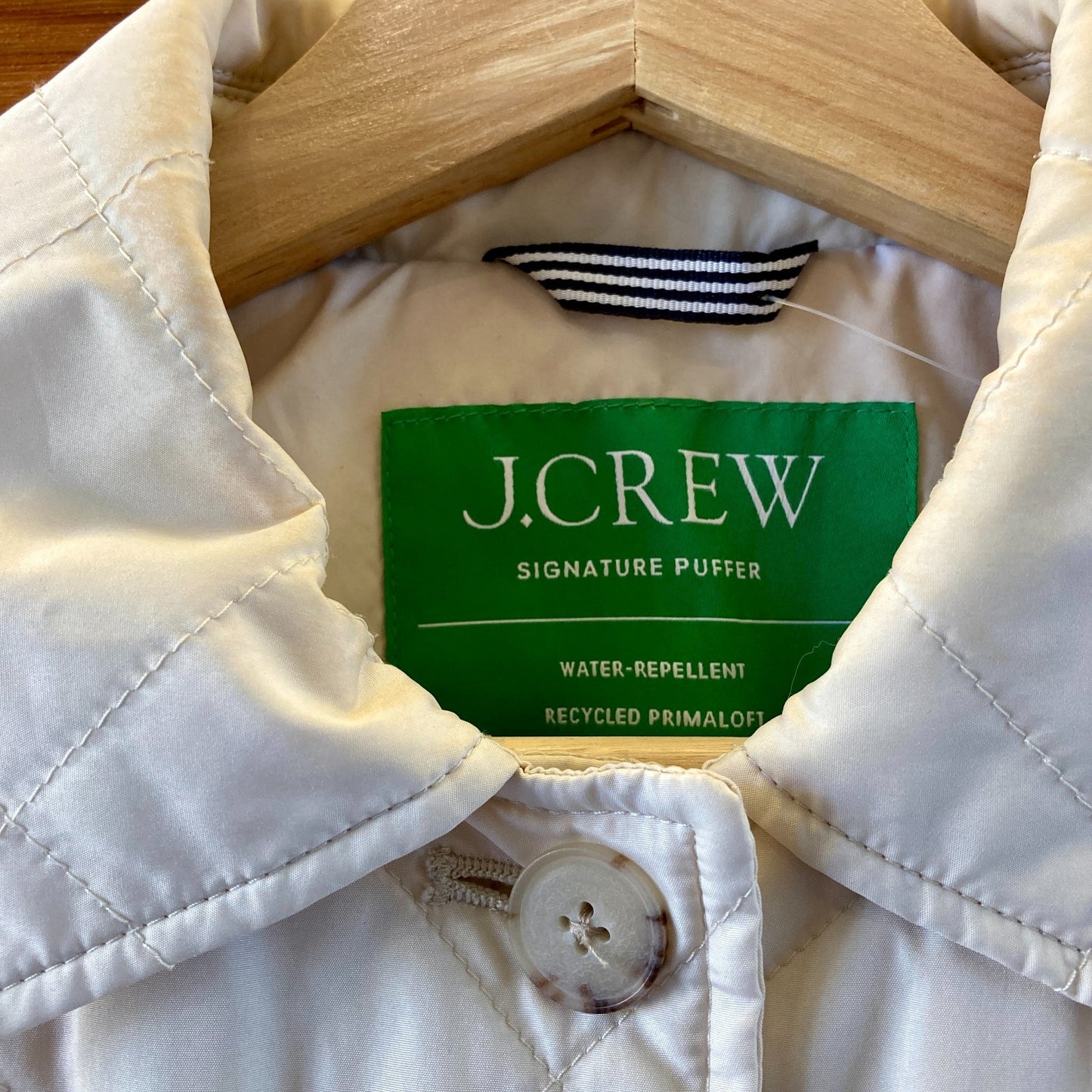 J Crew White Quilted Signature Puffer Lady Jacket - Size XXS - 0206SB