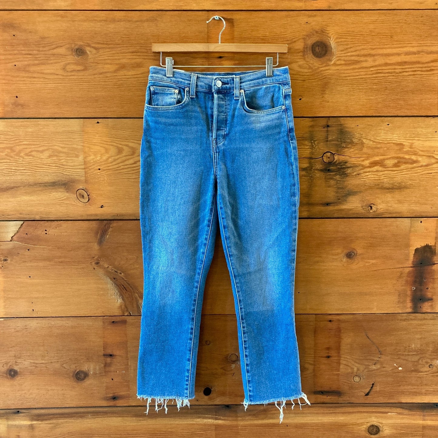 Frank & Eileen Blue Denim Cork Ankle Raw Hem Jeans - Size 29 - 0114VA
