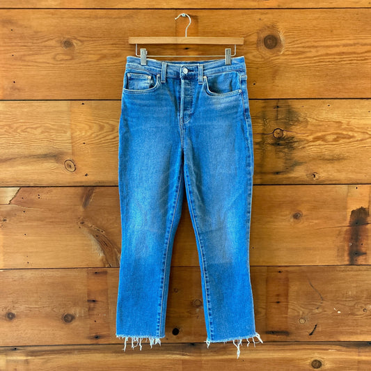 Frank & Eileen Blue Denim Cork Ankle Raw Hem Jeans - Size 29 - 0114VA