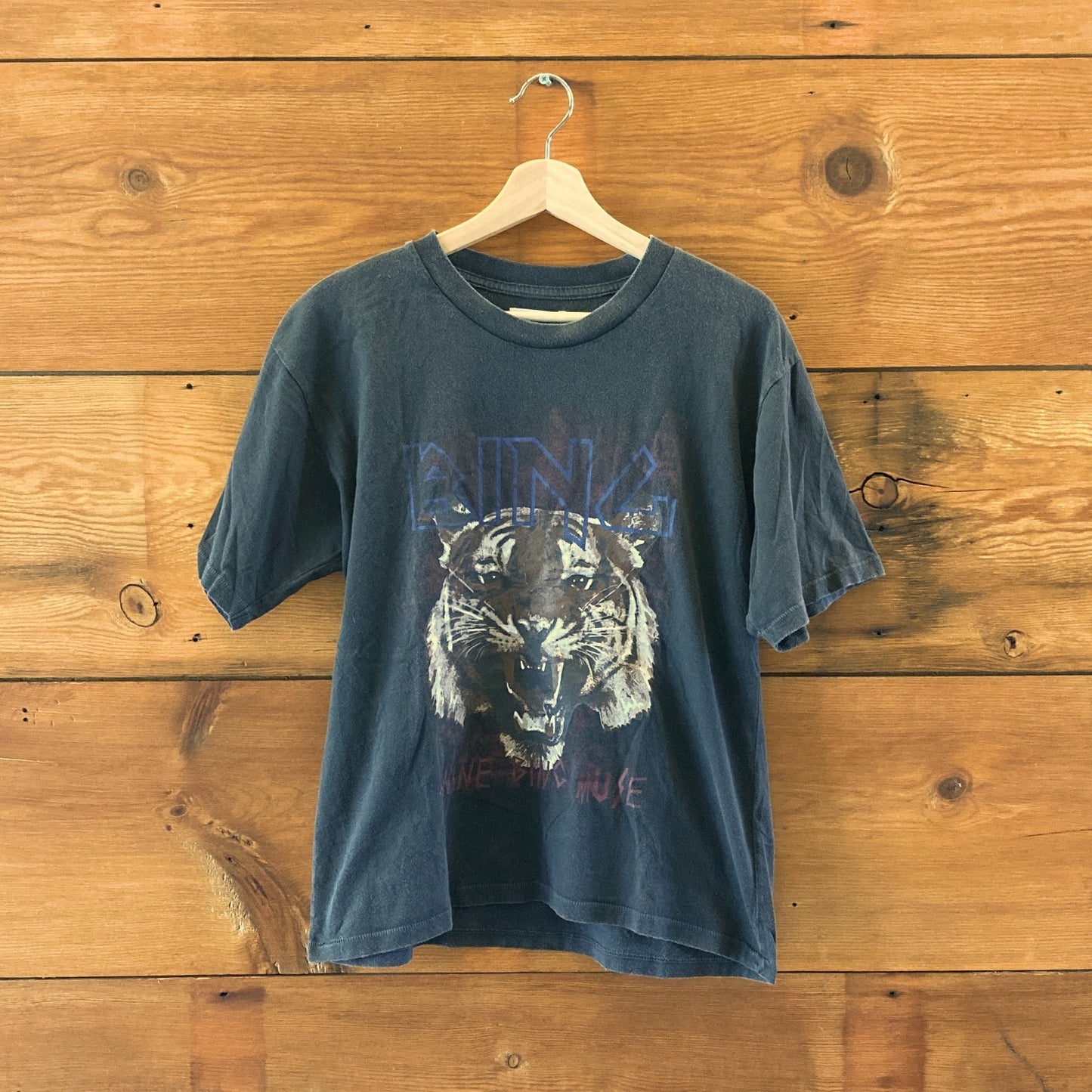 Anine Bing $99 Black Organic Cotton Tiger Muse Graphic Tee Shirt - Sz M - 1011SC
