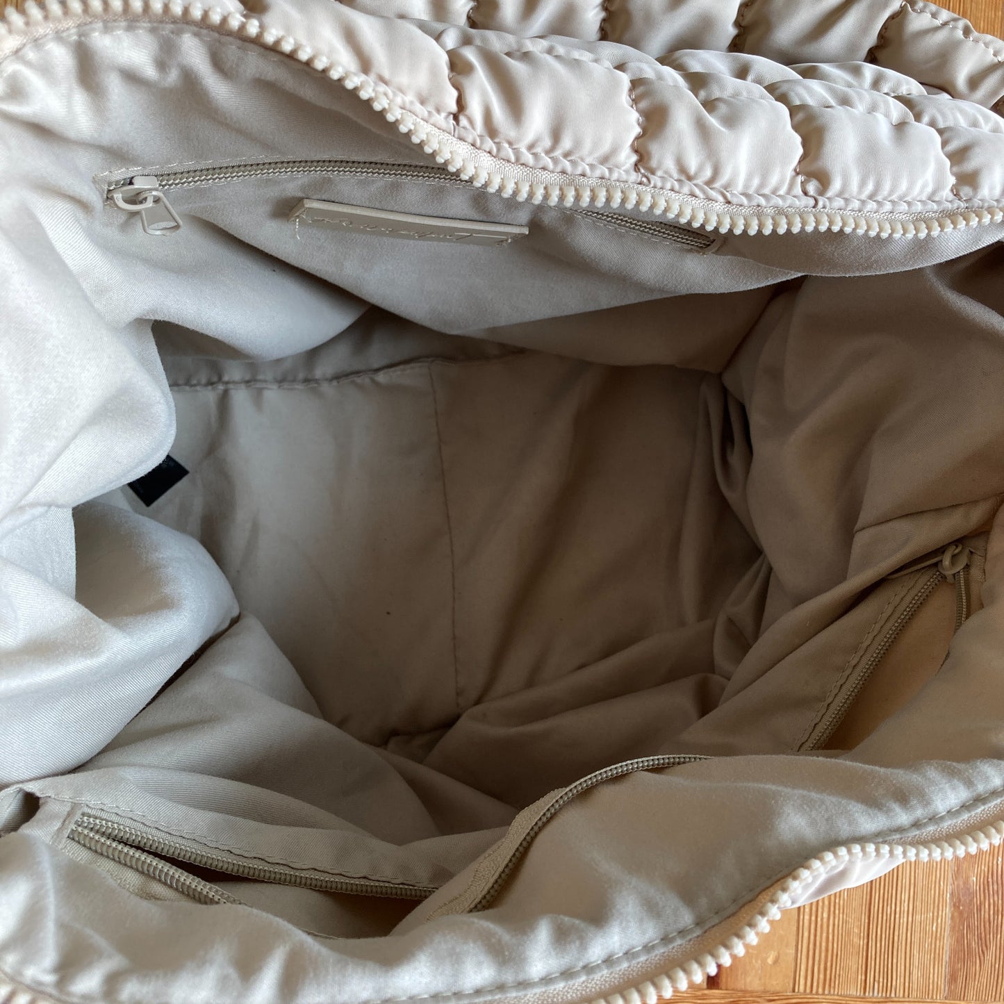 FP Movement Free People Tan Quilted Carryall Tote Shoulder Bag Gym - 0710SD