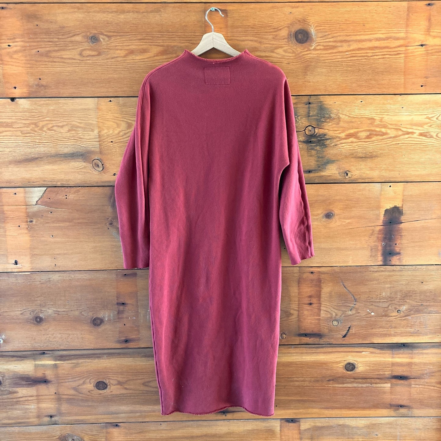 S - Frank & Eileen Cranberry Red Isabelle Izzie Funnel Neck Fleece Dress 0916VB