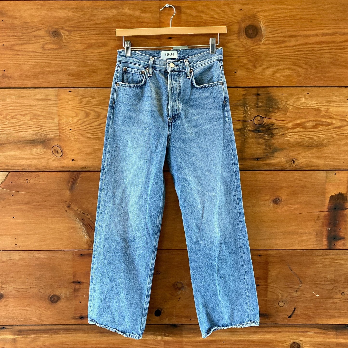 AGoldE Medium Wash REN Button Fly Womens Wide Leg Jeans - Size 24 - 0312IG