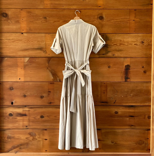 Antonelli Firenze $725 Khaki Tan Margherita Maxi Dress - Size 44 / M - 4427SC