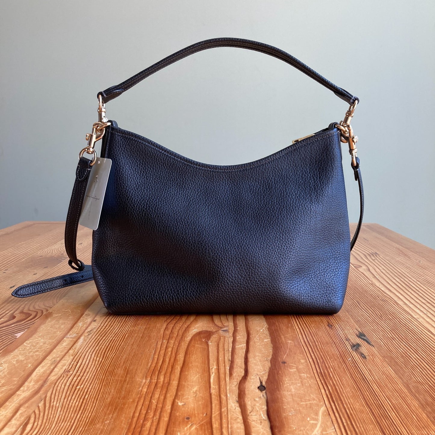 Coach Black Soft Pebbled Leather Laurel Shoulder Bag CR148 Purse - 0311AY