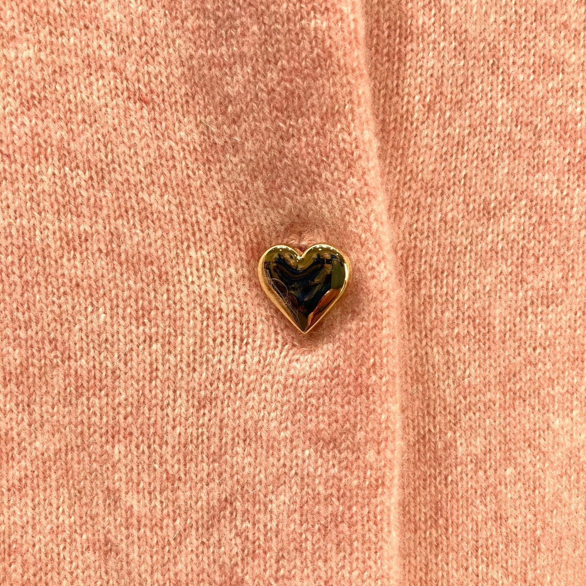 27 Miles $300 Blush Pink Heart Button Chiara Cashmere Sweater - Size M - 0930AC