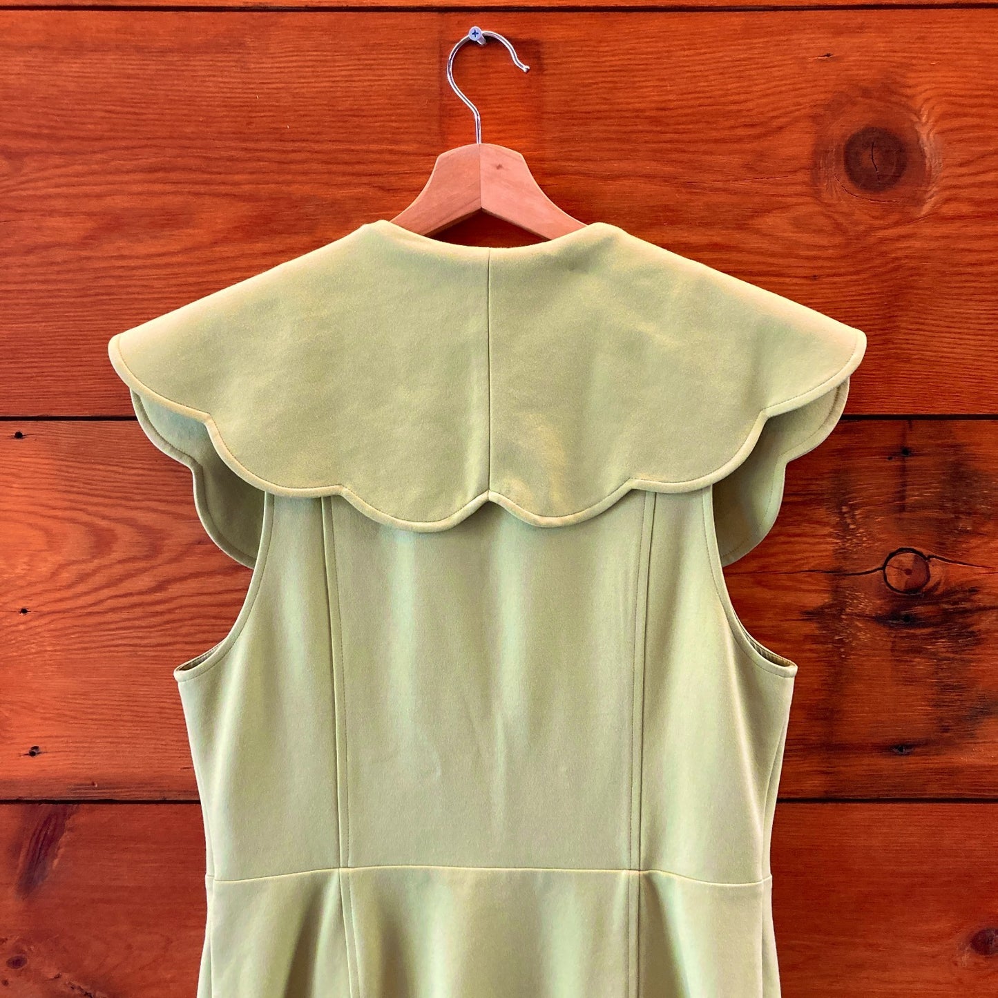 L - Maeve Anthropologie Green Scalloped Buttondown Sleeveless Dress 1203TR