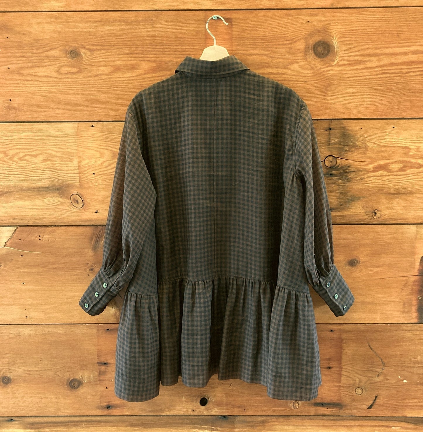 Ganni $325 Brown & Black GIngham Organza Mini Dress - Size XS - 0121LC