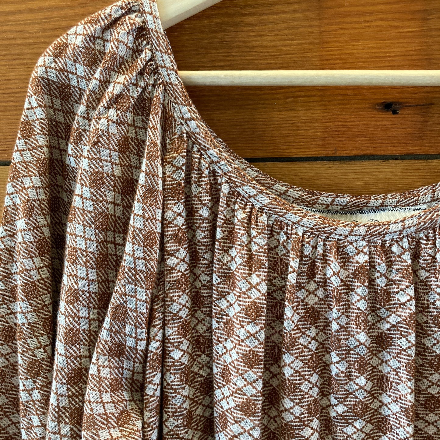 Ace & Jig Brown Plaid Patterned Long Sleeve Oversized Dress - Size M - 0806JH