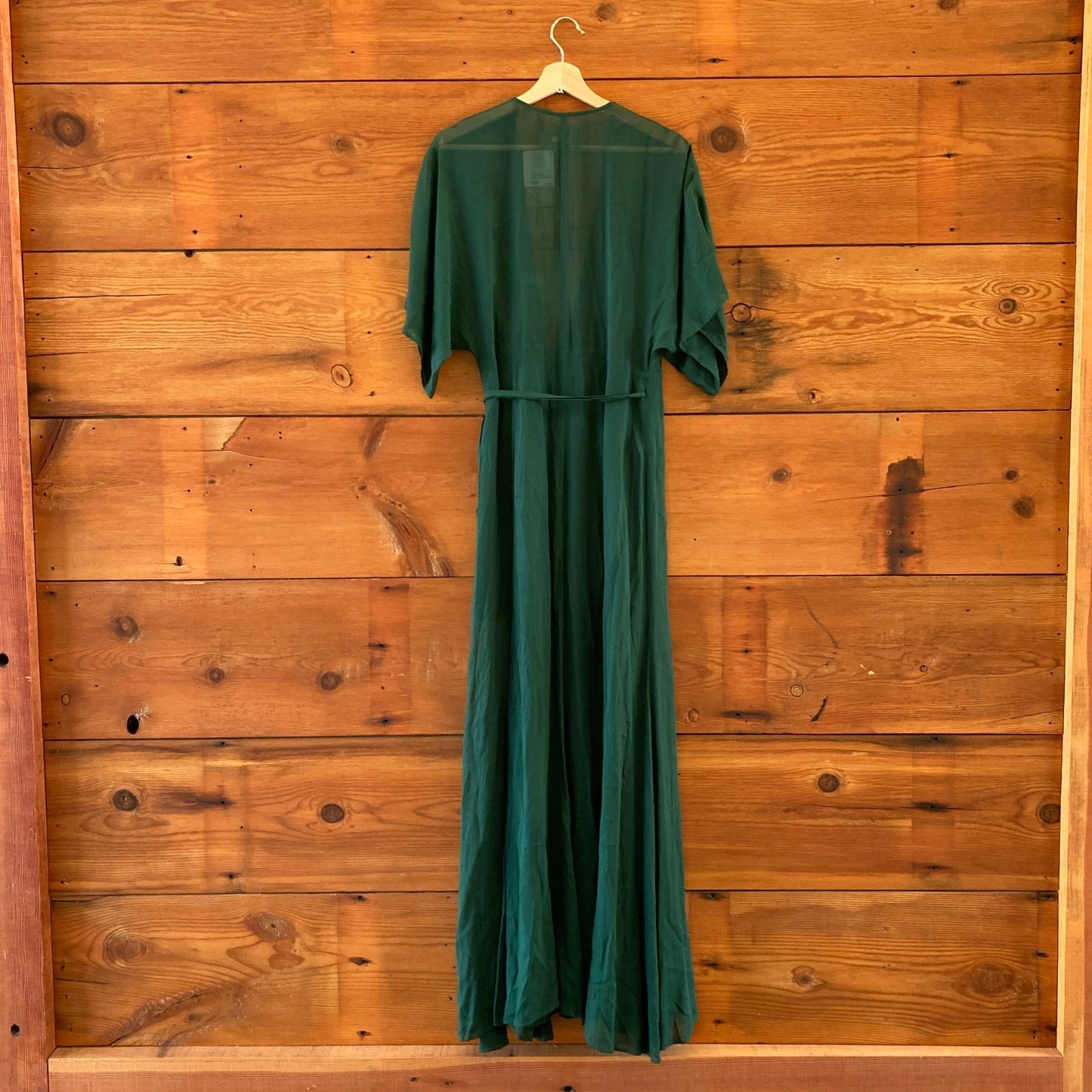 6 - Reformation Emerald Green Sheer Crepe Maxi Wrap Dress 0628AC