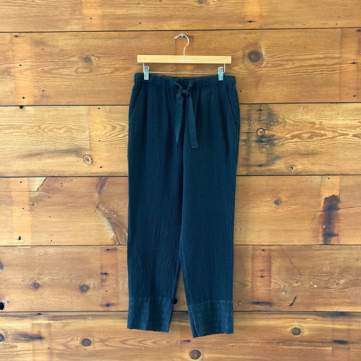 Raquel Allegra $415 Black Gauze Cotton Overland Pants - Size 2 - NEW - 4427SC