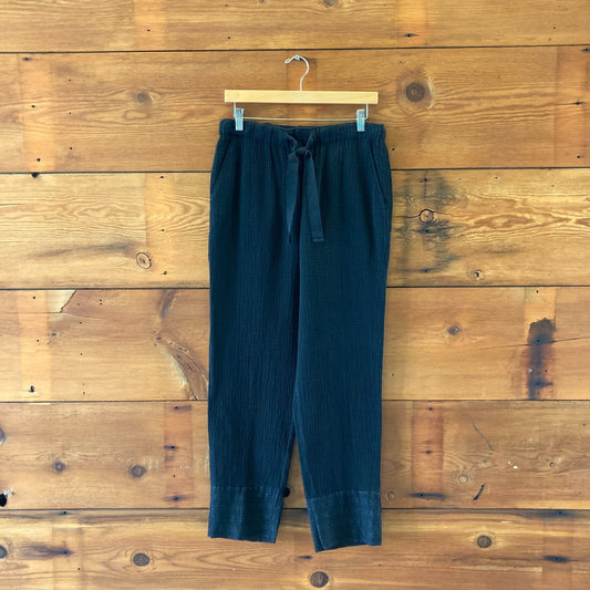 Raquel Allegra $415 Black Gauze Cotton Overland Pants - Size 2 - NEW - 4427SC