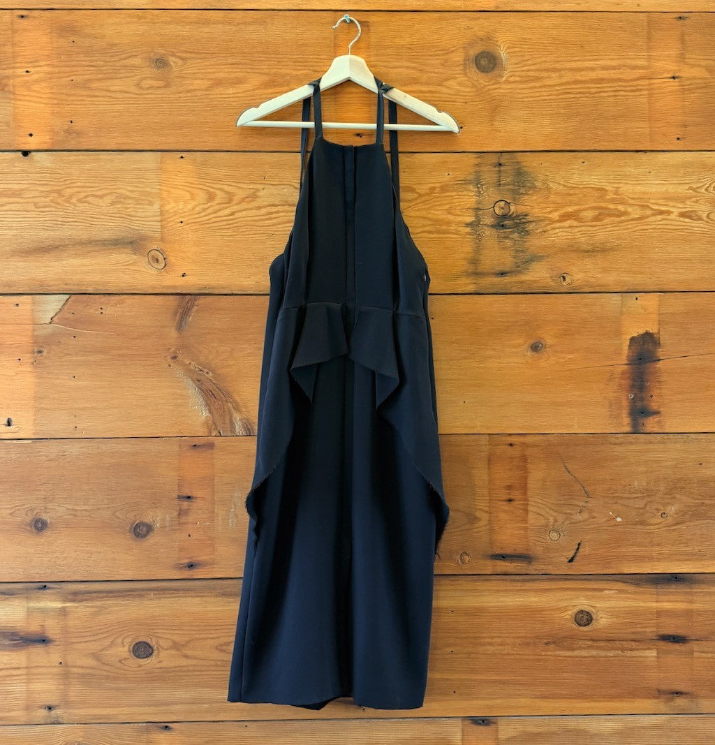 Rachel Comey Black Midi Length Open Back Cocktail Dress - Size 4 - 0813CP