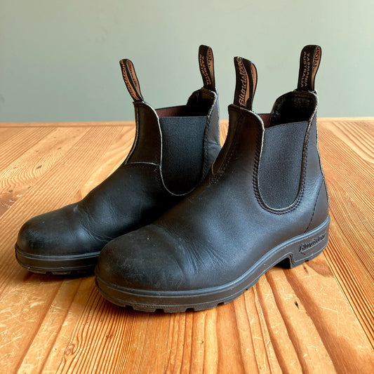 Blundstone Black Leather Chelsea Pull On Ankle Boots - Size 6 US - - 0312IG