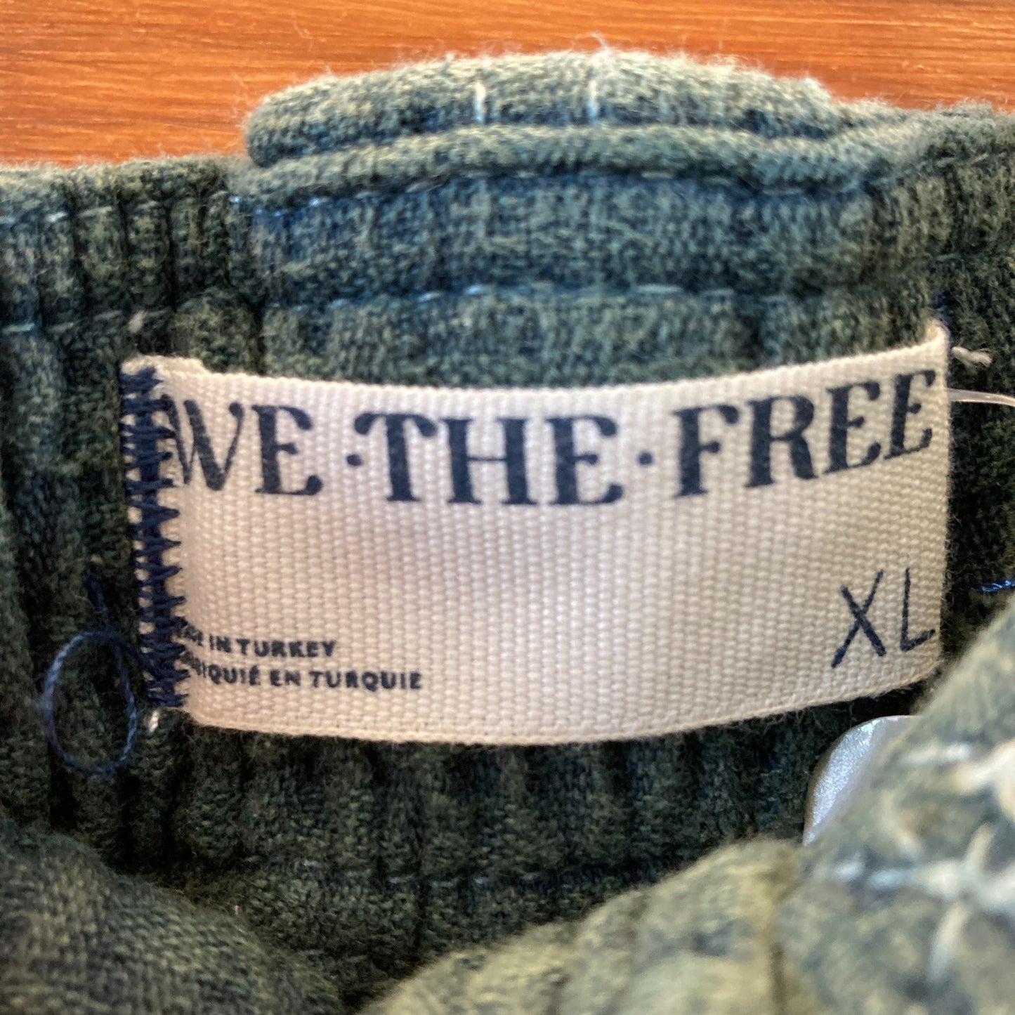 We the Free People $168 Green Waffle Knit Wide Leg Pants - Sz XL - NEW - 1122CT